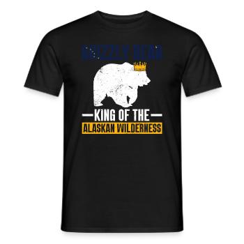 Grizzly Bear Ours brun d’Alaska - T-shirt homme - noir - Devant - AI Model Male 178 light (178cm)