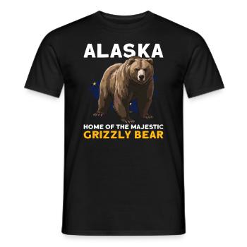 Grizzly Bear Alaska Brown Bear Bear - Men's T-Shirt - black - Front - AI Model Male 178 light (178cm)