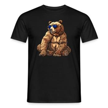 Cool Grizzly Bear Ours brun d’Alaska - T-shirt homme - noir - Devant - AI Model Male 178 light (178cm)