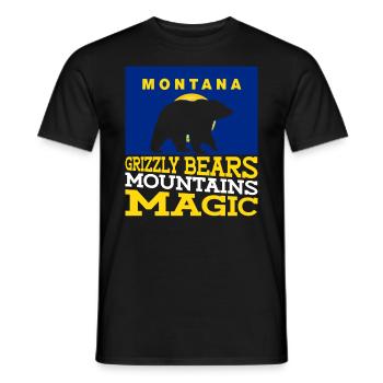 Grizzly Bear Montana Ours brun Ours - T-shirt homme - noir - Devant - AI Model Male 178 light (178cm)