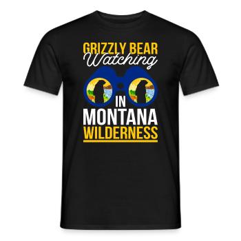 Grizzly Bear Montana Brown Bear Bear - Men's T-Shirt - black - Front - AI Model Male 178 light (178cm)