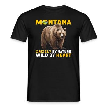 Grizzly Bear Montana Ours brun Ours - T-shirt homme - noir - Devant - AI Model Male 178 light (178cm)