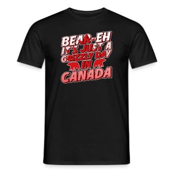 Grizzly Bear Canada Brown Bear Bear - Men's T-Shirt - black - Front - AI Model Male 178 light (178cm)