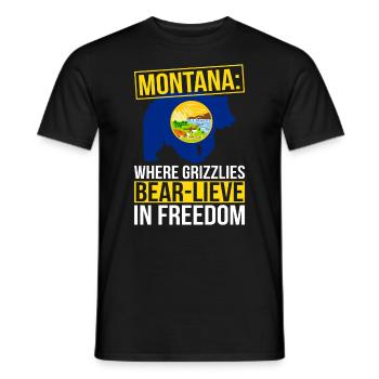 Grizzly Bear Montana Ours brun Ours - T-shirt homme - noir - Devant - AI Model Male 178 light (178cm)