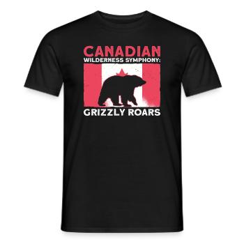 Grizzly Bear Canada Brown Bear Bear - Men's T-Shirt - black - Front - AI Model Male 178 light (178cm)