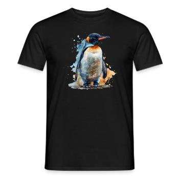 Penguin Kawaii Penguin Cute - Men's T-Shirt - black - Front - AI Model Male 178 light (178cm)