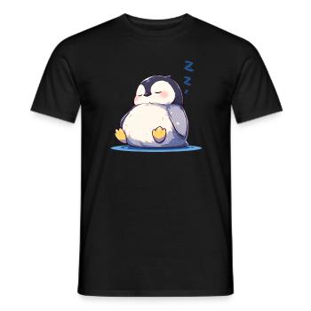 Pingouin endormi Kawaii Penguin Mignon - T-shirt homme - noir - Devant - AI Model Male 178 light (178cm)