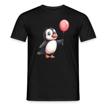 Ballon Pingouin Kawaii Pingouin Mignon - T-shirt homme - noir - Devant - AI Model Male 178 light (178cm)