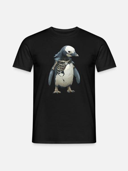 Penguin Skeleton Halloween Penguin - Men's T-Shirt - black