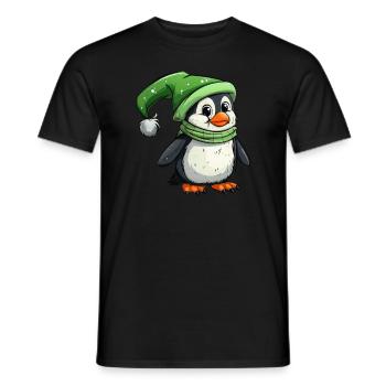 Pinguin Elf Weihnachten Pinguin Niedlich - Männer T-Shirt - Schwarz - Vorne - AI Model Male 178 light (178cm)
