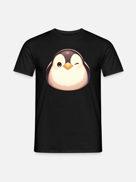 Pinguin Kawaii Pinguin Niedlich - Männer T-Shirt - Schwarz