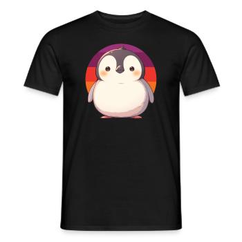 Penguin Kawaii Penguin Cute - Men's T-Shirt - black - Front - AI Model Male 178 light (178cm)