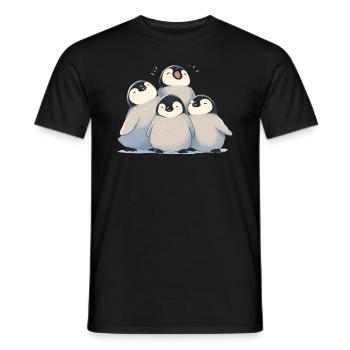 Penguin Babies Kawaii Penguin Cute - Men's T-Shirt - black - Front - AI Model Male 178 light (178cm)