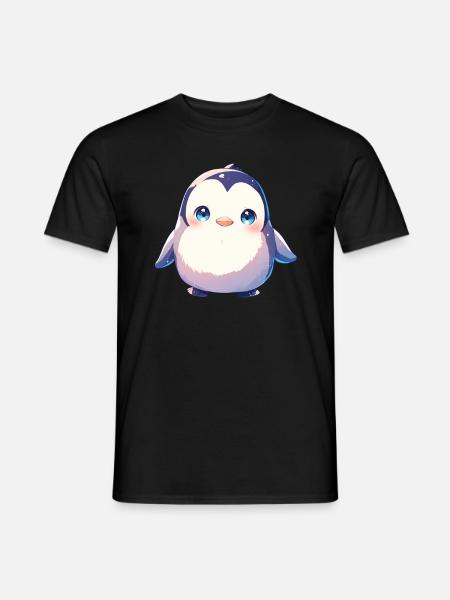Pinguin Kawaii Pinguin Niedlich - Männer T-Shirt - Schwarz