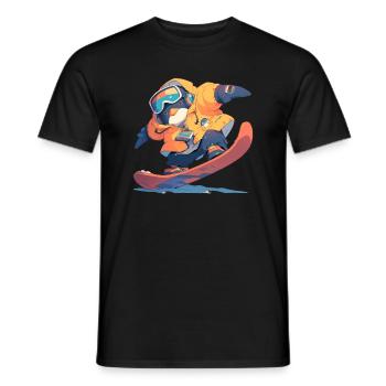 Pinguin Snowboarder Kawaii Pinguin Niedlich - Männer T-Shirt - Schwarz - Vorne - AI Model Male 178 light (178cm)