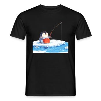 Penguin Kawaii Penguin Cute - Men's T-Shirt - black - Front - AI Model Male 178 light (178cm)