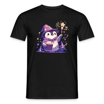 Pingouin Sorcier Kawaii Pingouin Mignon - T-shirt homme - noir - Devant - AI Model Male 178 light (178cm)