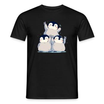 Penguin Peace Kawaii Penguin Cute - Men's T-Shirt - black - Front - AI Model Male 178 light (178cm)