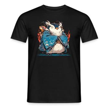 Pingouin Yokai Pingouin japonais mignon - T-shirt homme - noir - Devant - AI Model Male 178 light (178cm)