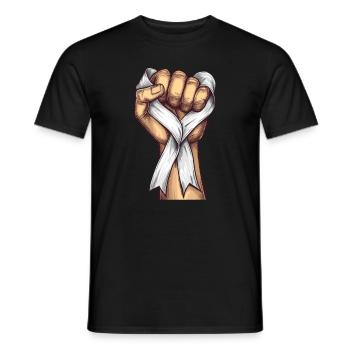 Lungenkrebs-Bewusstseinsmonat Weiße Schleife - Männer T-Shirt - Schwarz - Vorne - AI Model Male 178 light (178cm)