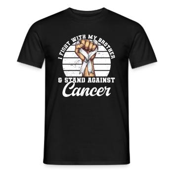 Lung Cancer Awareness Month White Ribbon - Men's T-Shirt - black - Front - AI Model Male 178 light (178cm)