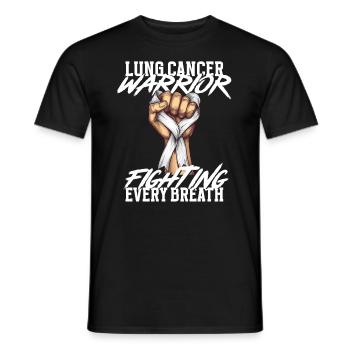 Lung Cancer Warrior Lung Cancer Awareness - Men's T-Shirt - black - Front - AI Model Male 178 light (178cm)