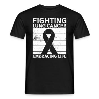 Lung Cancer Warrior Lung Cancer Awareness - Men's T-Shirt - black - Front - AI Model Male 178 light (178cm)