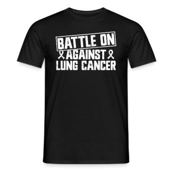 Lung Cancer Warrior Lung Cancer Awareness - Men's T-Shirt - black - Front - AI Model Male 178 light (178cm)