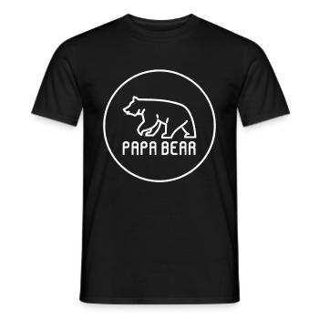 Papa Bear Bär proud Daddy stolzer Vater Vatertag - Männer T-Shirt - Schwarz - Vorne - AI Model Male 178 light (178cm)
