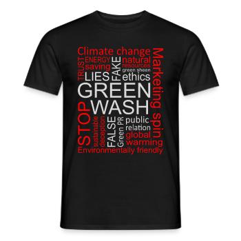 Greenwash Schwindel Lügen Irreführung - Männer T-Shirt - Schwarz - Vorne - AI Model Male 178 light (178cm)