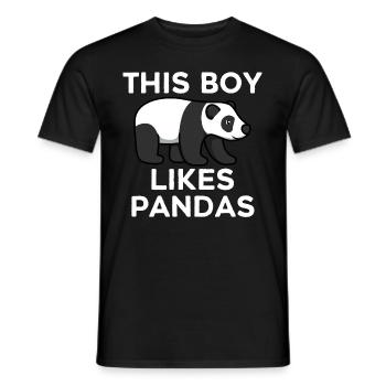 Un garçon aime les jolis pandas Eucalyptus Nature - T-shirt homme - noir - Devant - AI Model Male 178 light (178cm)