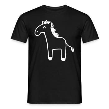 Süße Ponypferd-Tierillustration - Männer T-Shirt - Schwarz - Vorne - AI Model Male 178 light (178cm)