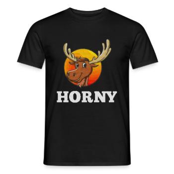 Horny Moose T-Shirt - Men's T-Shirt - black - Front - AI Model Male 178 light (178cm)