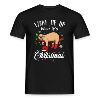 Réveille-moi Quand Noël Est Paresseux Chemise - T-shirt homme - noir - Devant - AI Model Male 178 light (178cm)