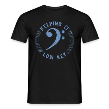 Bass Clef Blue - Symbole Musical Vintage - T-shirt homme - noir - Devant - AI Model Male 178 light (178cm)