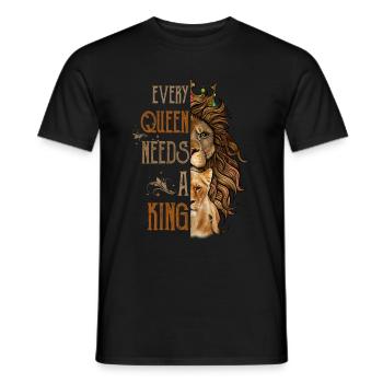 Couple partenaire Roi et Reine Lion - T-shirt homme - noir - Devant - AI Model Male 178 light (178cm)