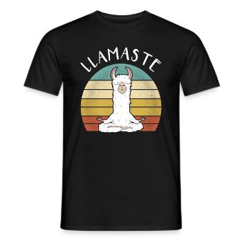 Lamaste - lustige Retro Lama Alpaka Liebhaber Geschenk - Männer T-Shirt - Schwarz - Vorne - AI Model Male 178 light (178cm)