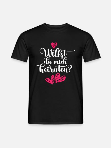 Hochzeitsantrag Willst du mich heiraten Heiratsant - Männer T-Shirt - Schwarz