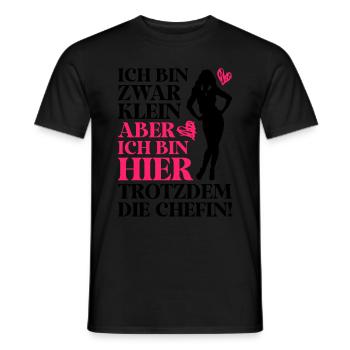 Beste Chefin Sprüche Spruch Klein Aber Bin Die Che - Männer T-Shirt - Schwarz - Vorne - AI Model Male 178 light (178cm)