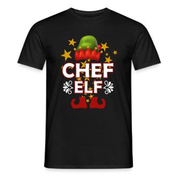 Chef Elf Christmas - Men's T-Shirt - black - Front - AI Model Male 178 light (178cm)