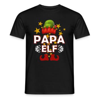 Papa Elf Weihnachten - Männer T-Shirt - Schwarz - Vorne - AI Model Male 178 light (178cm)