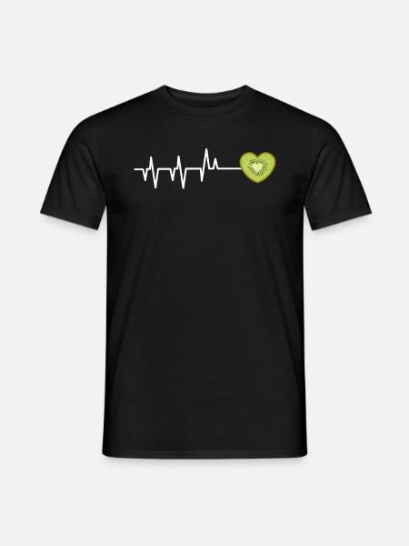 Kiwi heartbeat gift - Men's T-Shirt - black
