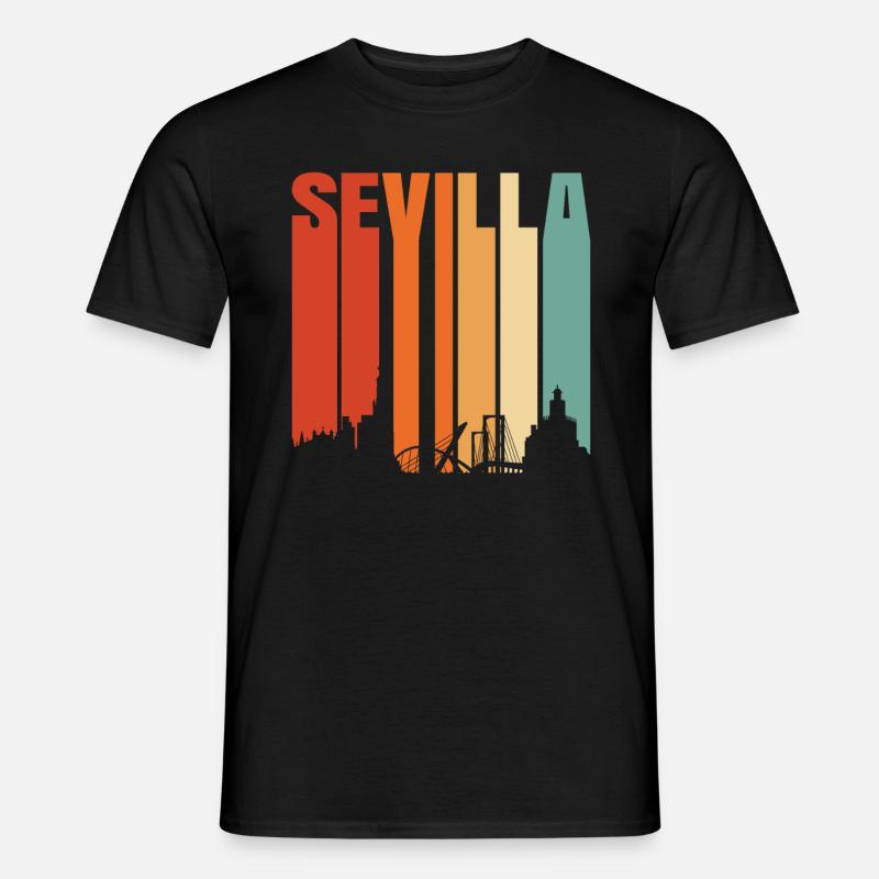 Spanische Städte Sevilla Geschenk - Männer T-Shirt - Schwarz
