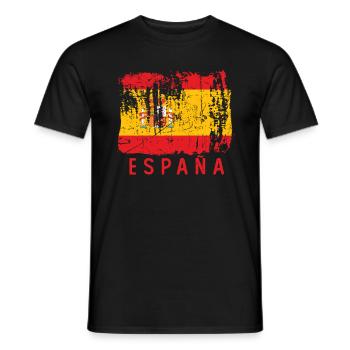 Espana espagne drapeau cadeau enraciné - T-shirt homme - noir - Devant - AI Model Male 178 light (178cm)