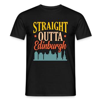 Skyline cadeau d’Édimbourg - T-shirt homme - noir - Devant - AI Model Male 178 light (178cm)