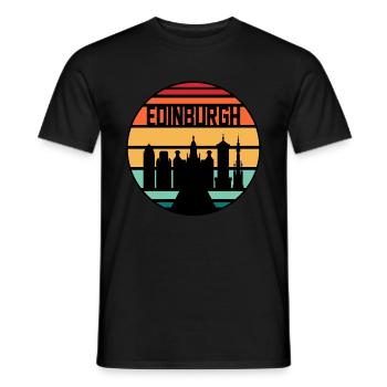 Skyline Castle Gift De la ville d’Édimbourg - T-shirt homme - noir - Devant - AI Model Male 178 light (178cm)