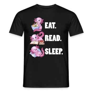 Axolotl Buchliebhaber Lesen Read a lot Geschenk - Männer T-Shirt - Schwarz - Vorne - AI Model Male 178 light (178cm)