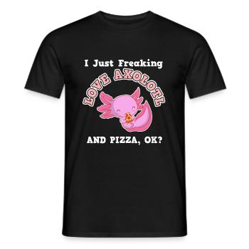 Axolotl Le cadeau pizza mange - T-shirt homme - noir - Devant - AI Model Male 178 light (178cm)