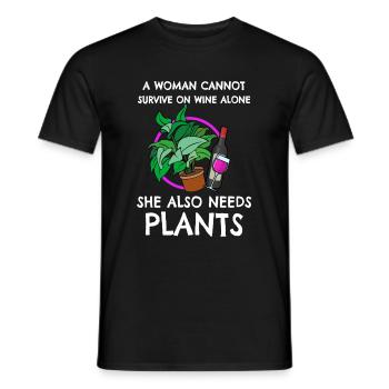 Cadeau de plantes de vigne - T-shirt homme - noir - Devant - AI Model Male 178 light (178cm)