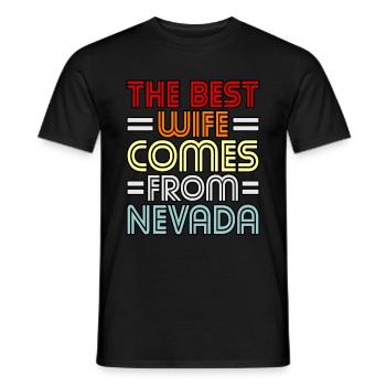 Best Wife Nevada Gift - Men's T-Shirt - black - Front - AI Model Male 178 light (178cm)